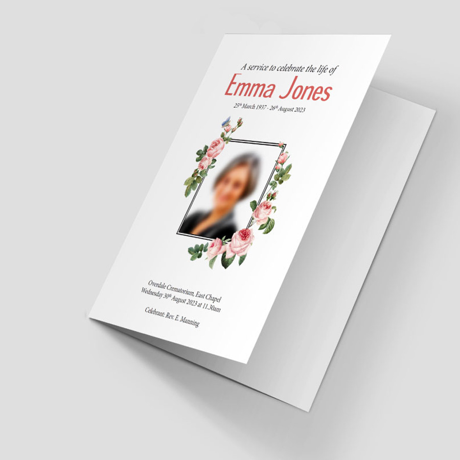 Printed funeral orders of service booklets by The Print Room, Bolton